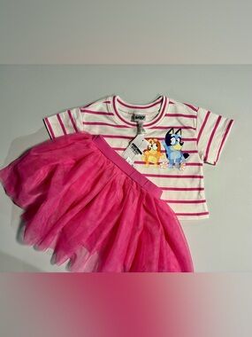 Bluey Girls’ Bluey Tee & Tulle Skort Set